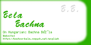 bela bachna business card